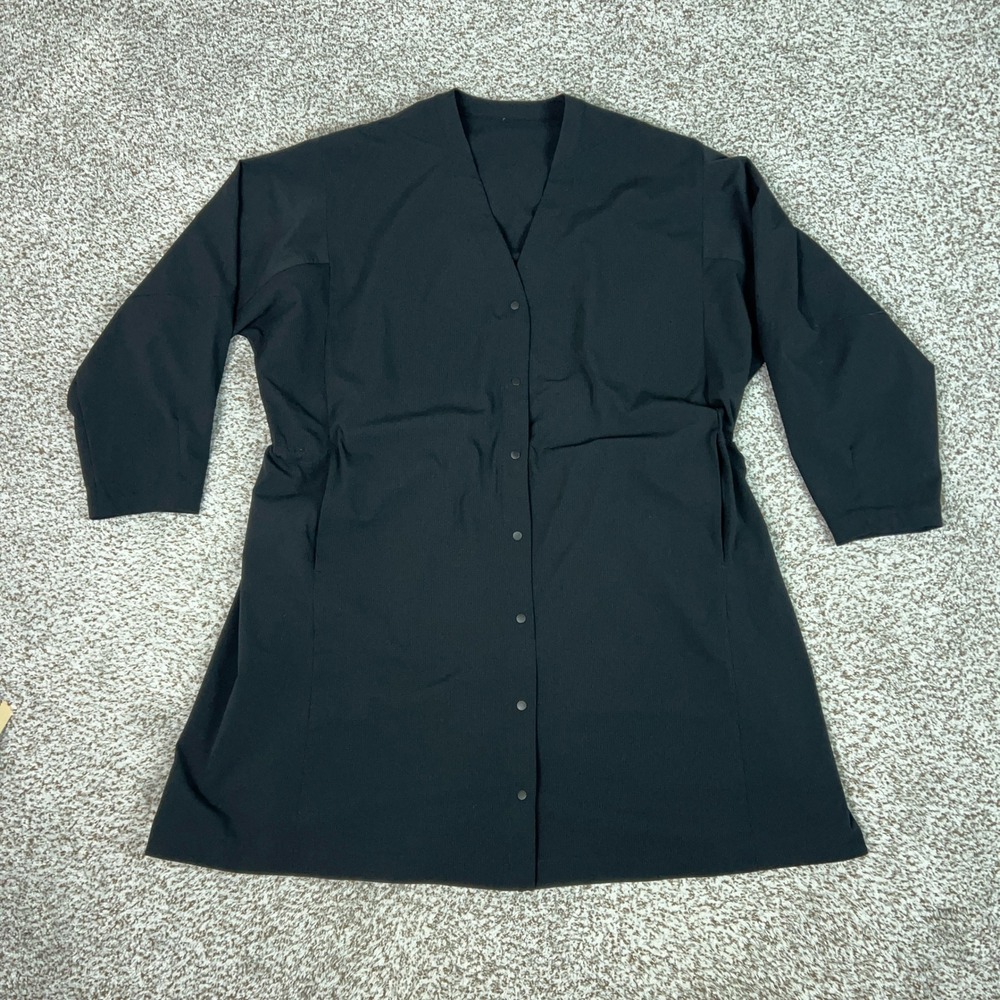 Lululemon New Route Jacket Women 14 Black Casual Cinched Waist Grid Ripstop